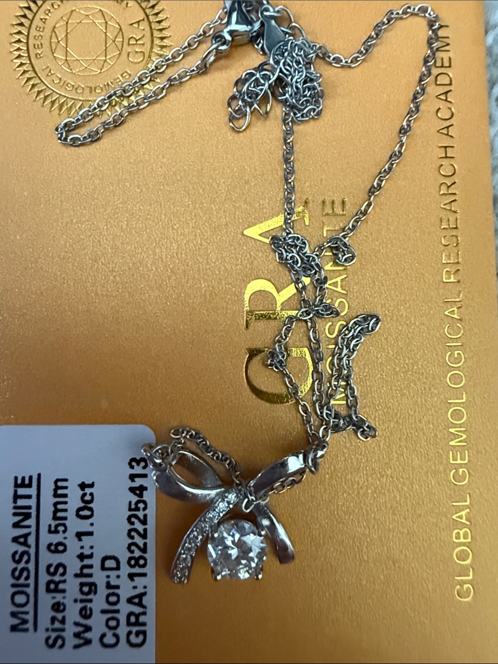 Sterling Silver Moissanite Pendant Necklace -  1 Ct